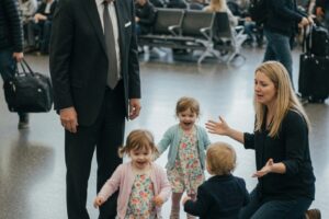 Triplet Airport Surprise Left a Wealthy Father Speechless