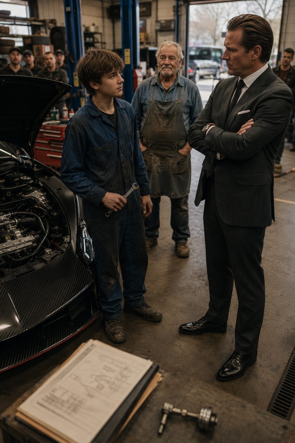 Millionaire Humiliated 14-Year-Old Mechanic's Photo Millionaire Humiliated 14-Year-Old Mechanic's Story Scene