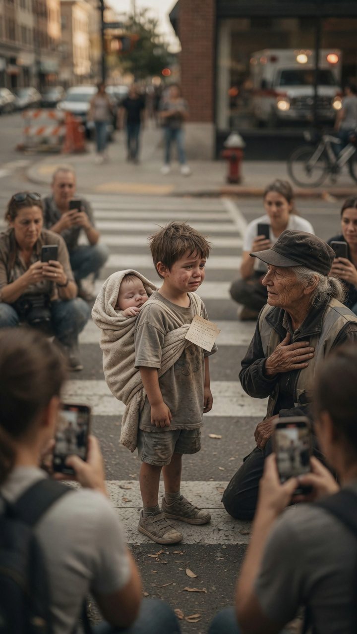 Toddler Carries Baby Sister Through City Until Kind Stranger Changes