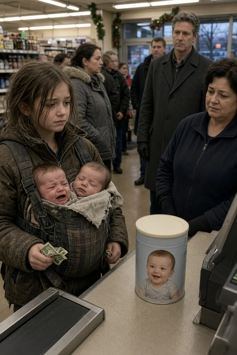 Single Mother Struggles with Formula Shortage single mother struggles with: A single mother holding two crying babies at a market